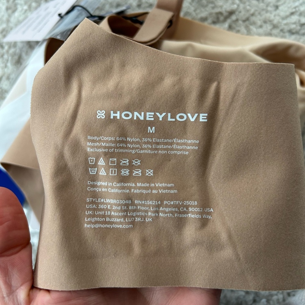 Bundle: Honeylove Tan and White Wireless Mesh Detail Bras Size Medium - Picture 4 of 4